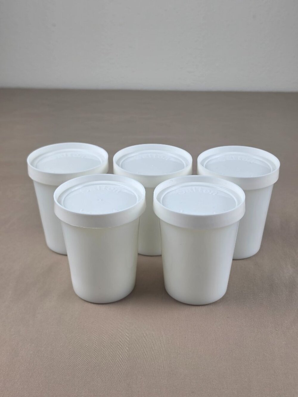 5 SALTON Yogurt Maker JARS & LIDS Milk Glass-Cups-Glasses ORIGINAL Replacements
